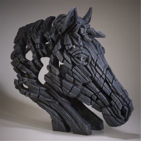 Edge Sculpture Horse Bust Black