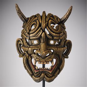 Edge Sculpture Japanese Hannya Mask Netsuke Gold