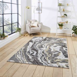 The Rug Collection Lyon GR584 Grey/Gold - 120 x 170