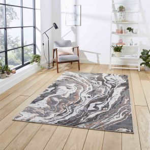 The Rug Collection Lyon GR584 Grey/Rose - 120 x 170