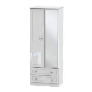 Chantilly Tall 2ft6in 2 Drawer Mirrored Robe