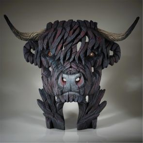 Edge Sculpture Highland Cow Bust-Black