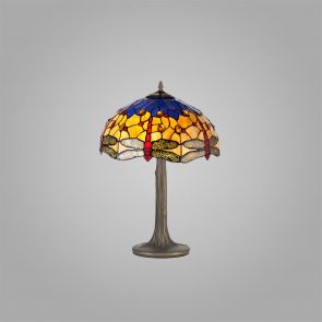 Bfs Lighting Haze 2 Light Tree Like Table Lamp E27 With 40cm Shade, Blue/Orange/Crystal/Ant B