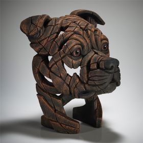 Edge Sculpture Staffordshire Bull Terrier Bust Brindle