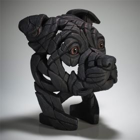 Edge Sculpture Staffordshire Bull Terrier Bust Black