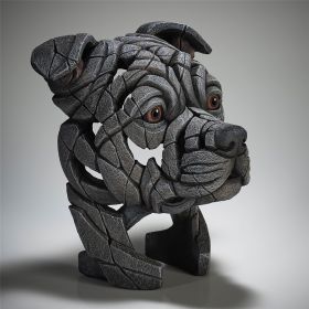 Edge Sculpture Staffordshire Bull Terrier Bust Blue