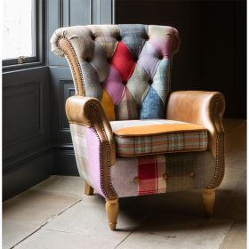 Winchester Patchwork Scroll Arm Chair