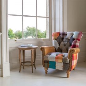 Winchester Patchwork Arm Chair Leather Arm