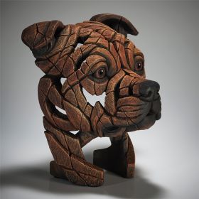 Edge Sculpture Staffordshire Bull Terrier Bust Red