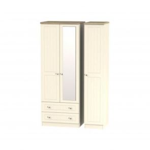 Veryan Triple 2 Drawer Mirror Robe
