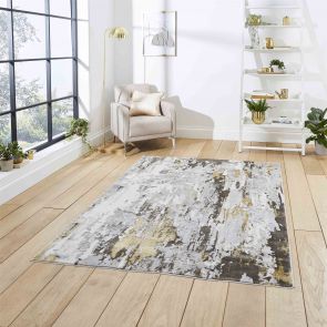 The Rug Collection Lyon GR580 Grey/Gold - 120 x 170