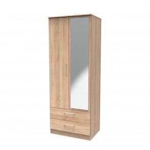 Delta Tall 2ft6in 2 Drawer Mirror Robe