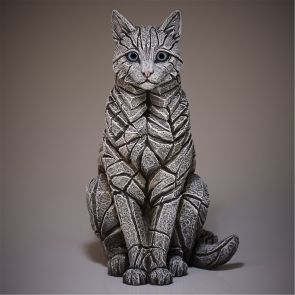 Edge Sculpture Cat- Sitting (White)