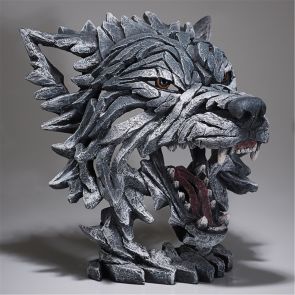 Edge Sculpture Wolf Bust Grey