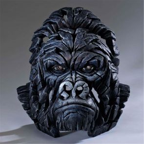 Edge Sculpture Gorilla Bust Black