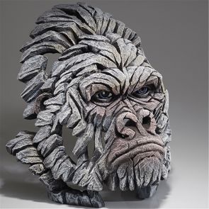 Edge Sculpture Gorilla Bust White