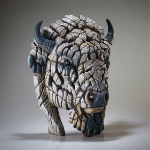 Edge Sculpture North American Buffalo/Bison Bust- \'Spirit Buffalo\' (White)