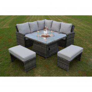 BFS Outdoor Andover Casual Dining F/Pit Set (Pw) -Dg