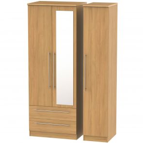 Hammond Tall Triple 2 Drawer Mirror Robe