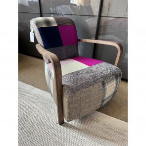Winchester Patchwork Chair With Wood Arms