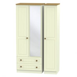 Malvern Tall Triple 2 Drawer Mirror Robe