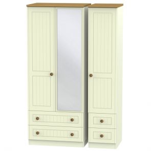 Malvern Triple 2 Drawer Mirror Robe + Drawer Robe