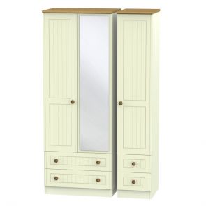 Malvern Tall Triple 2 Drawer Mirror + Drawer Robe