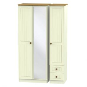 Malvern Tall Triple Mirror + Drawer Robe