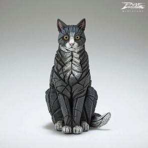 Miniature Sitting Cat (Black and White)