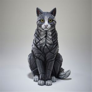 Edge Sculpture Cat- Sitting (Black & White)