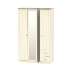 Veryan Tall Triple Mirror + Drawer Robe